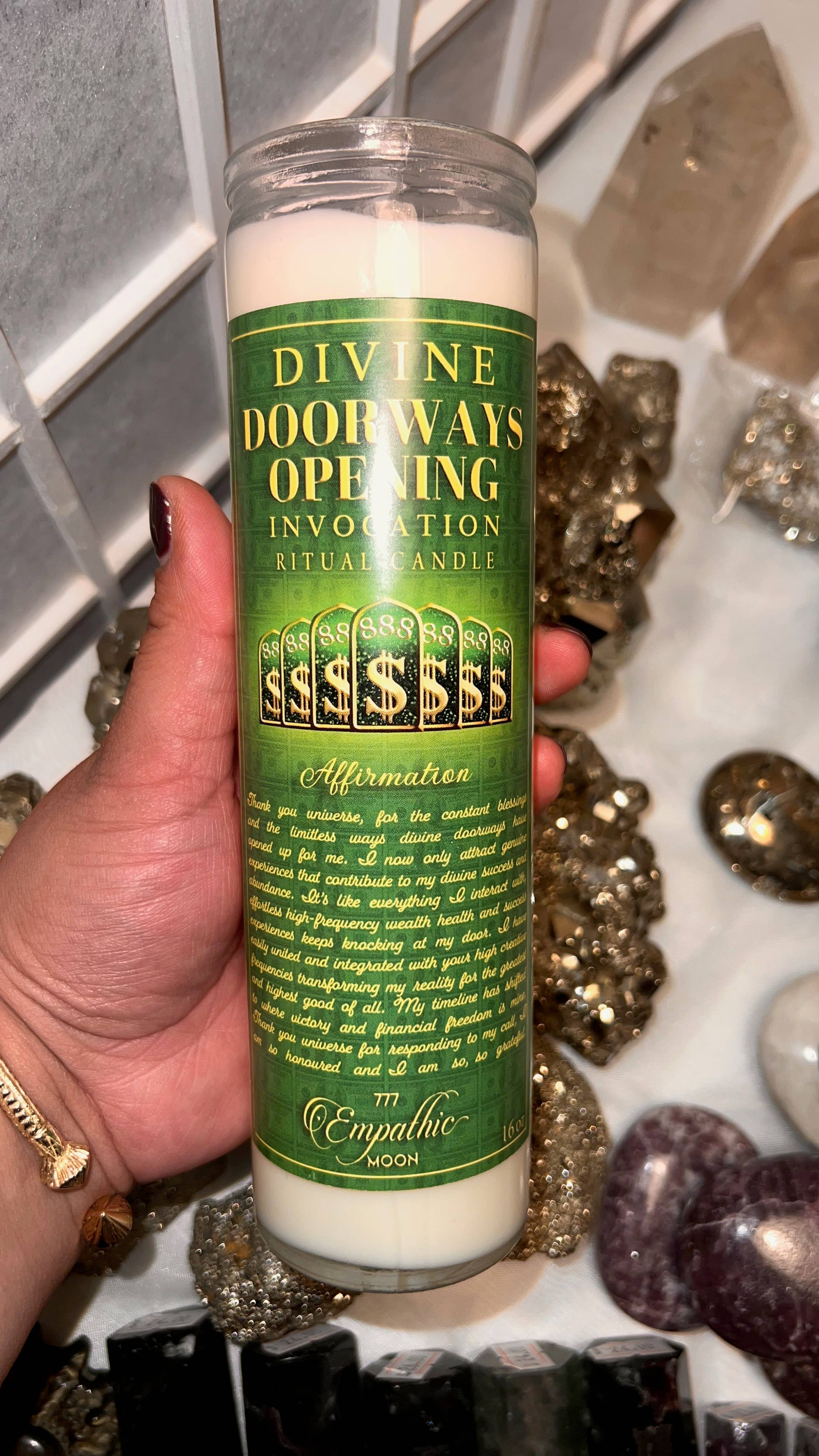 Empathic Moon 777 - Wholesale Votive Candle - Divine Doorways Opening Ritual Candle | Manifest Money5