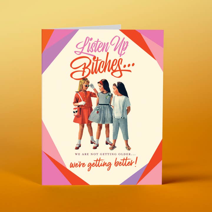 OffensiveDelightful - Wholesale Birthday Card - LISTEN UP BITCHES! birthday card