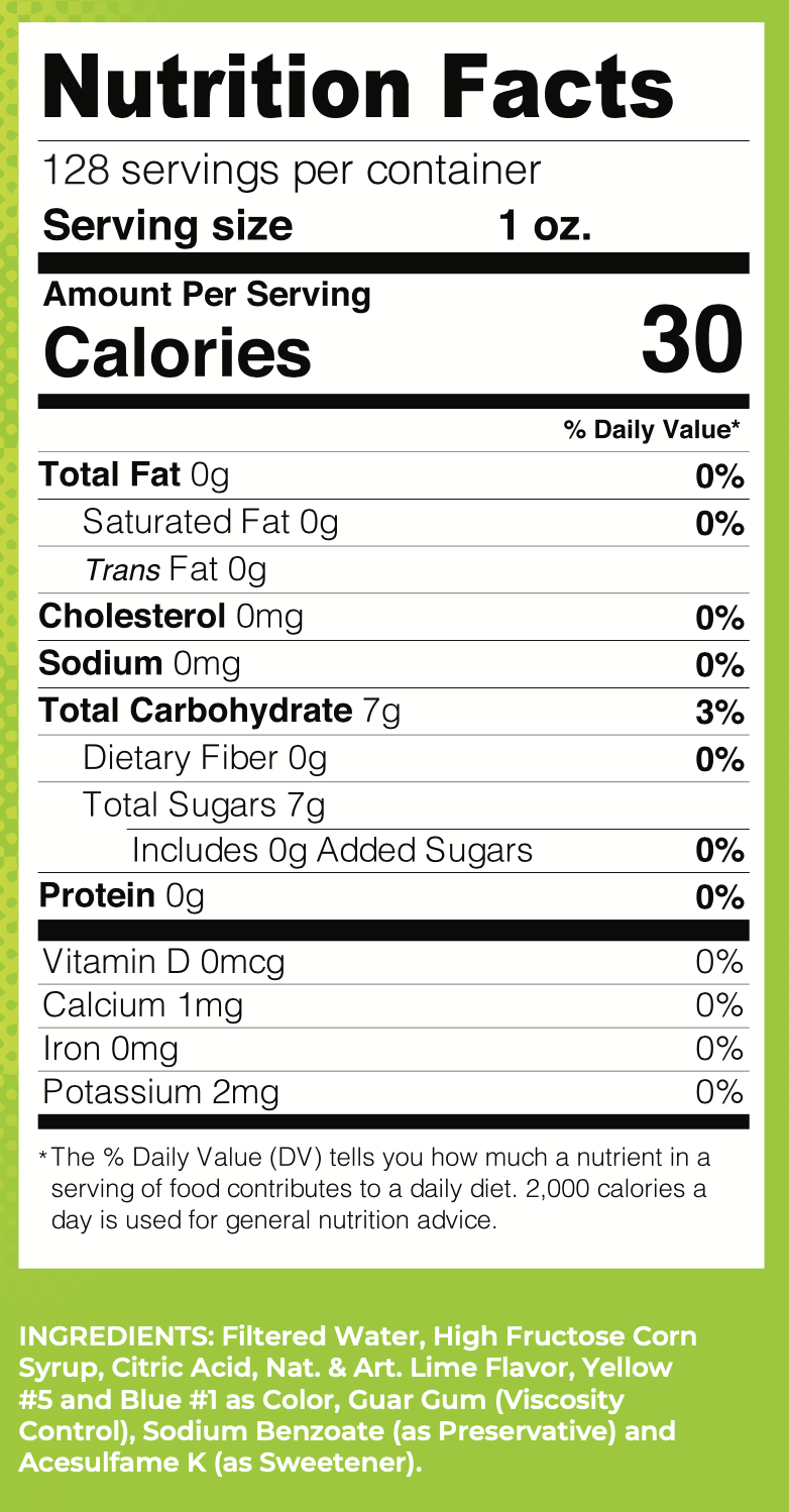 Lucy's - Wholesale Flavored Syrup - Lime Snow Cone Syrup - 128oz2
