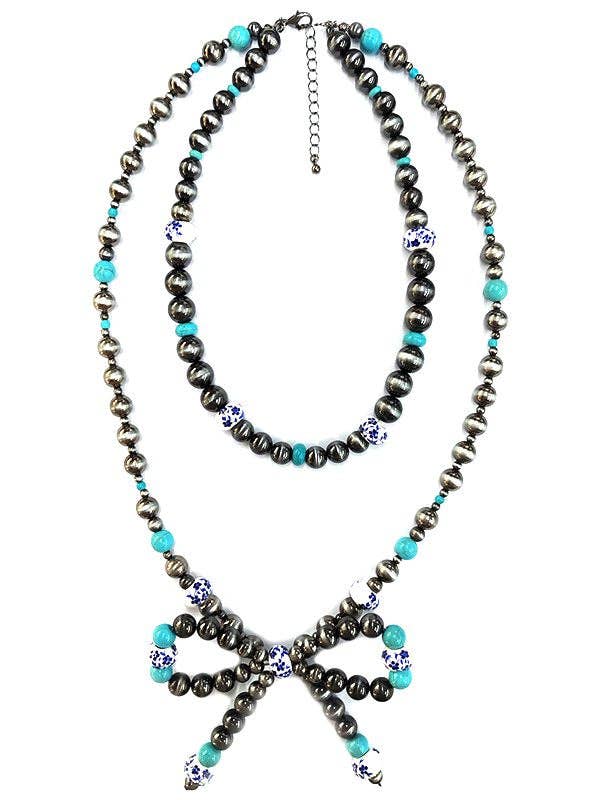 Western Ribbon Navajo Ceramic Pearl Necklace for wholesale by Snowing West