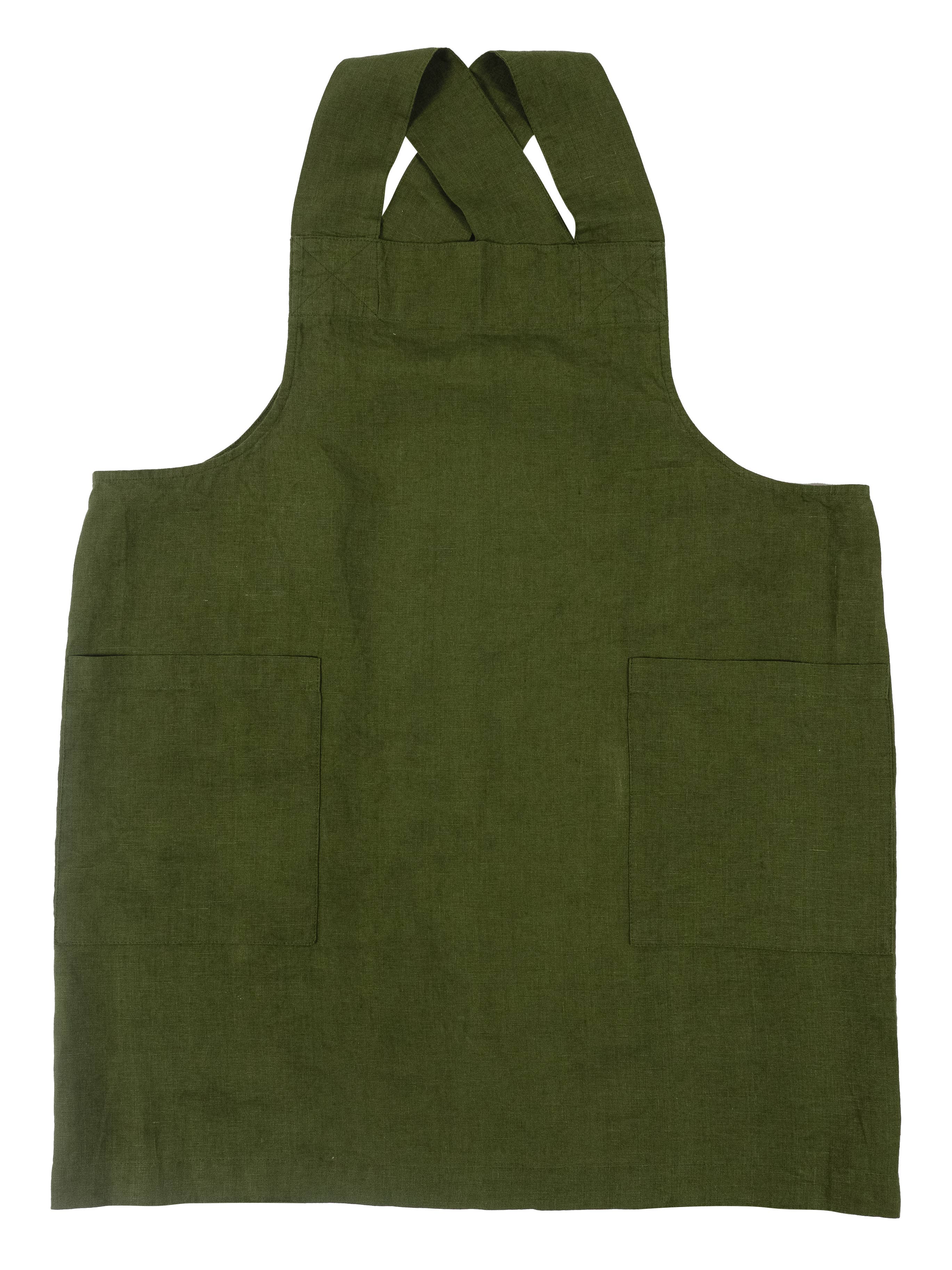 KAF Home - Wholesale Apron - KAF Home Firenze Stone Washed Linen Cross Back Smock Apron8