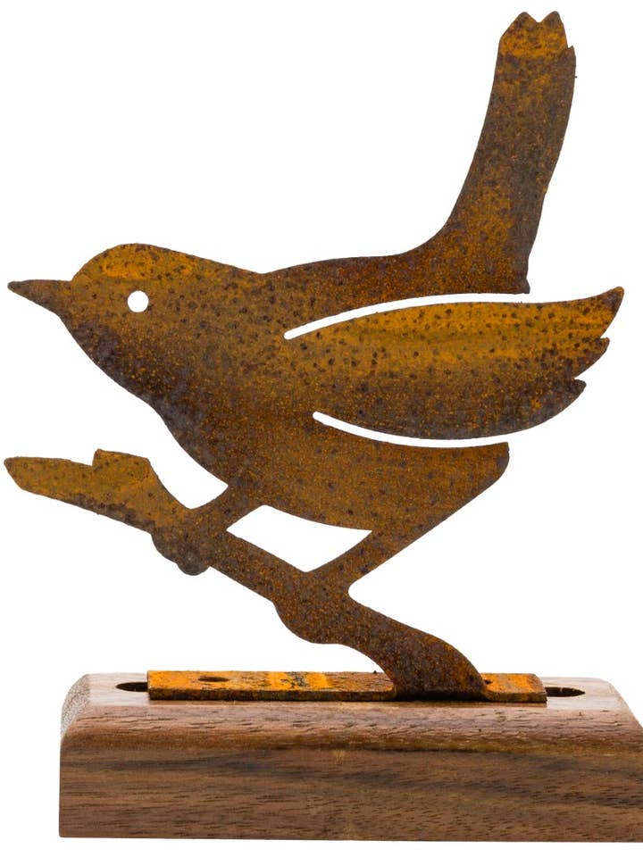 Wren on a Branch Tab for wholesale by Elegant Garden Design