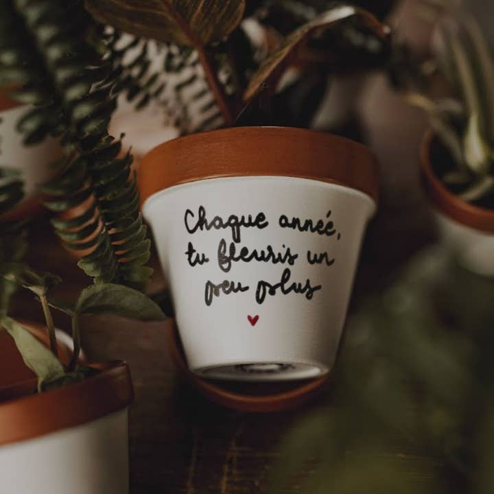 Flower pot "Every year, …" - Birthday gift for wholesale by Joli Pot