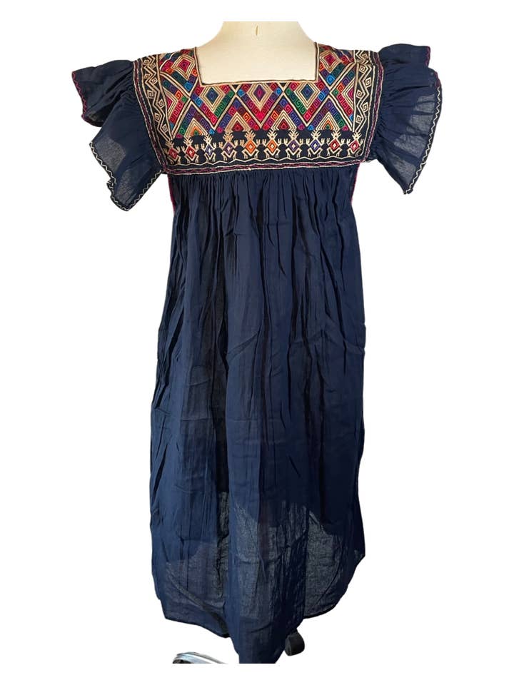 Pink and Silver - Vente Robe – femme - Robe à empiècement brodé mexicain
(Plusieurs couleurs disponibles)11