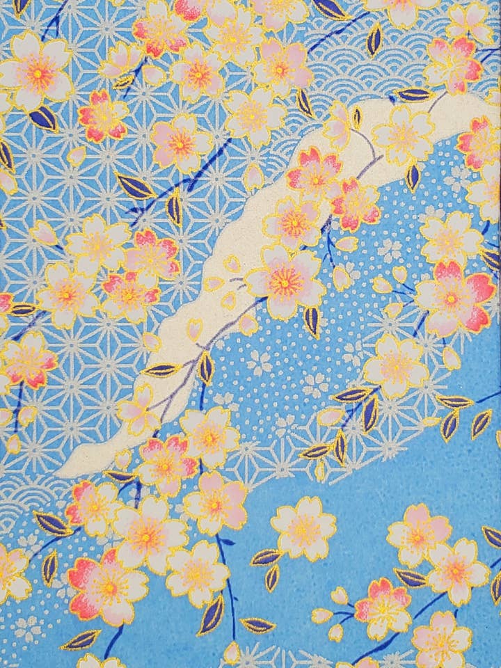 Yuzenshi : Fleurs et Feuilles sur Bleu pour la vente par Aitoh Company