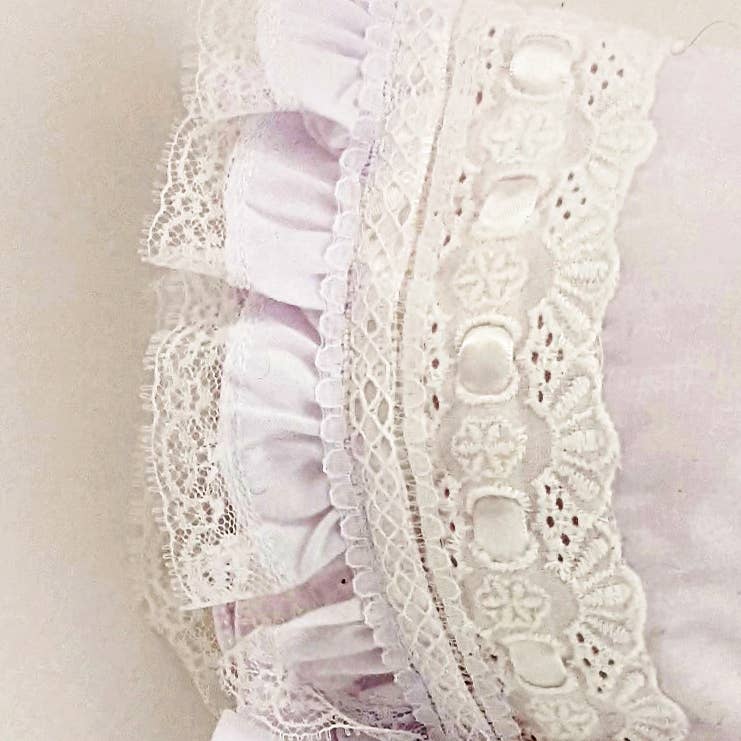 Huggalugs - Wholesale Bonnet - Baby - Girls White Ribbon Bonnet Baby SALE5