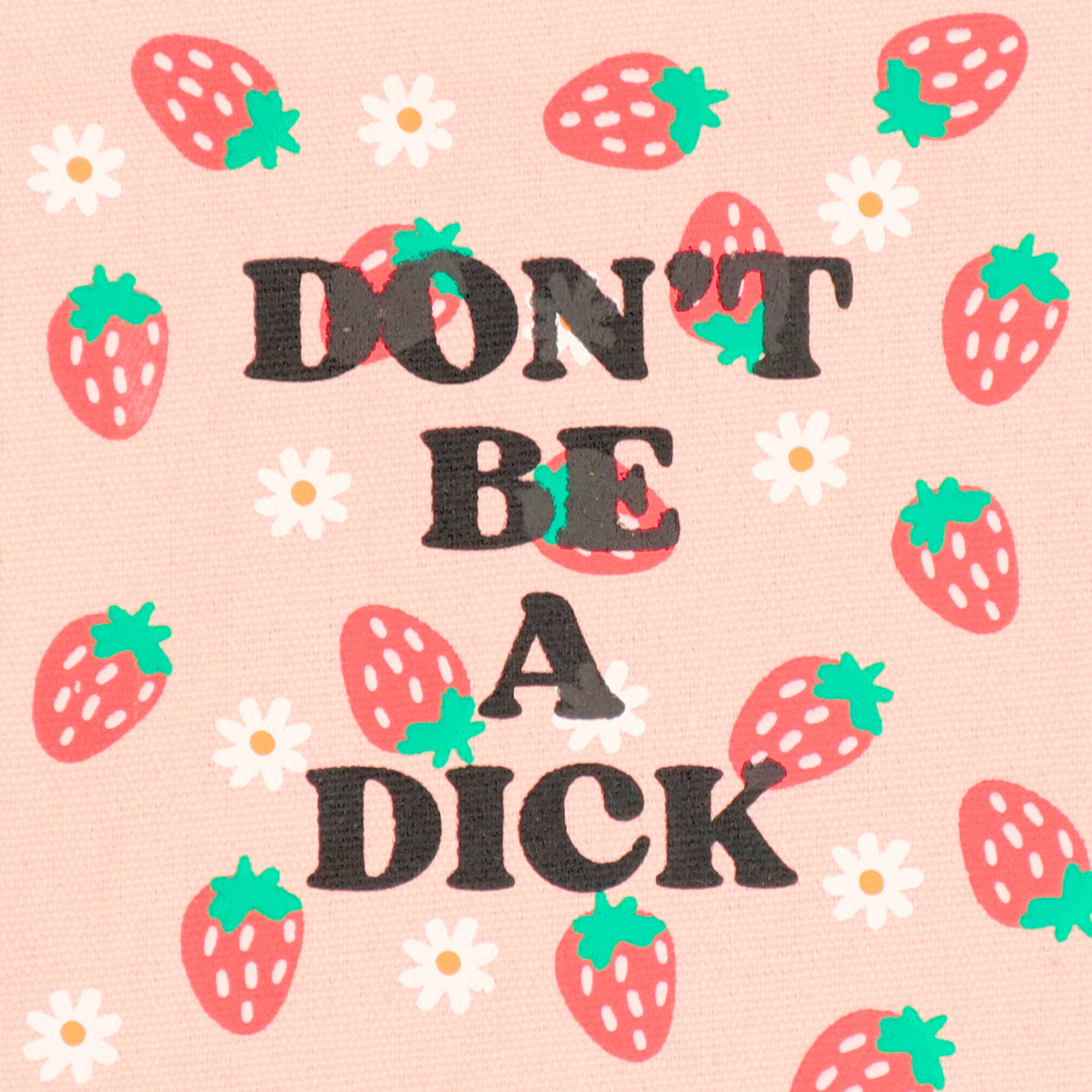 Properly Improper - Wholesale Handtasje - Dames - Canvas Tas Wees Geen Eikel Aardbei & Madeliefje1