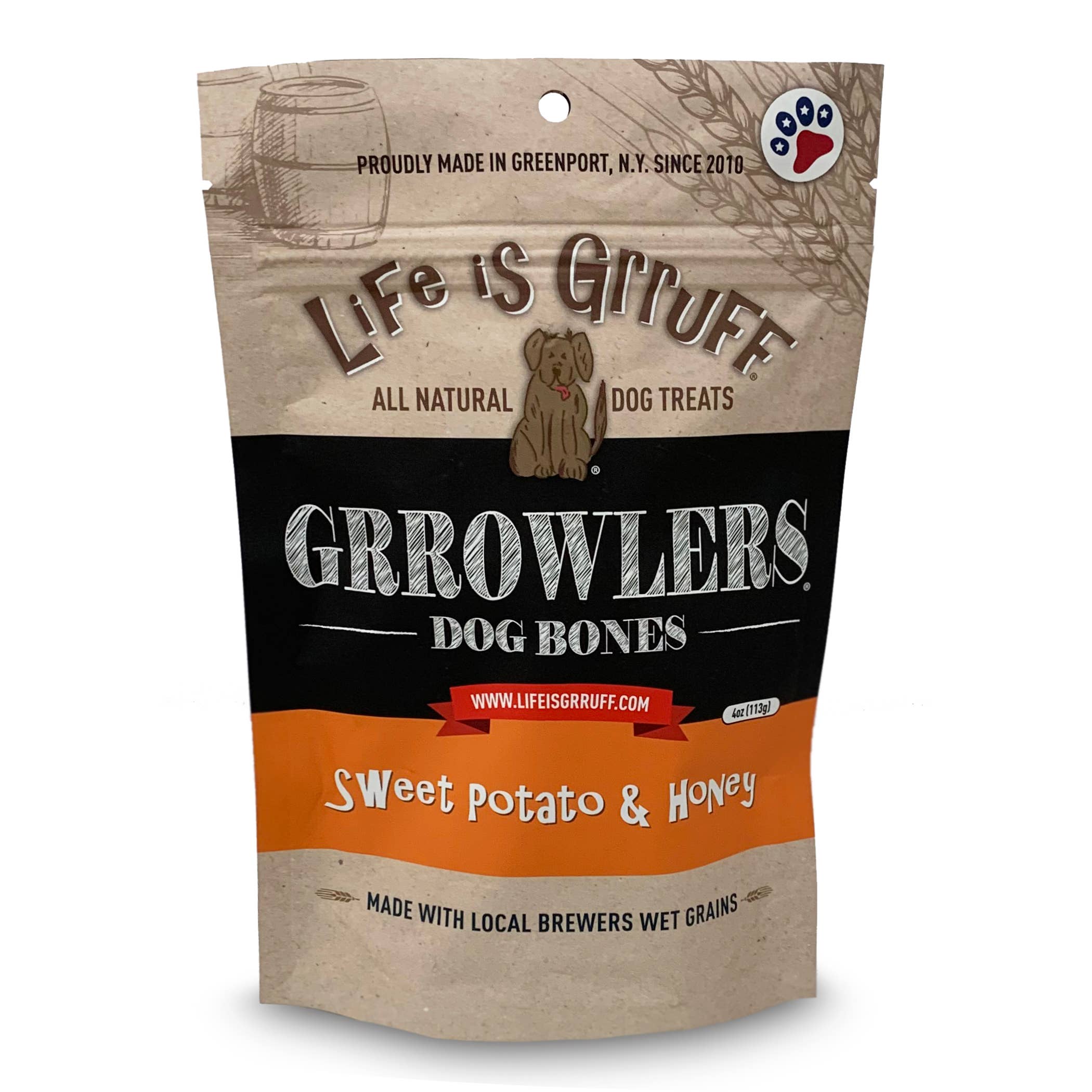 Life is Grruff - Wholesale Pet Treats - Dog - 4 oz Grrowler's Healthy Dog Treats5