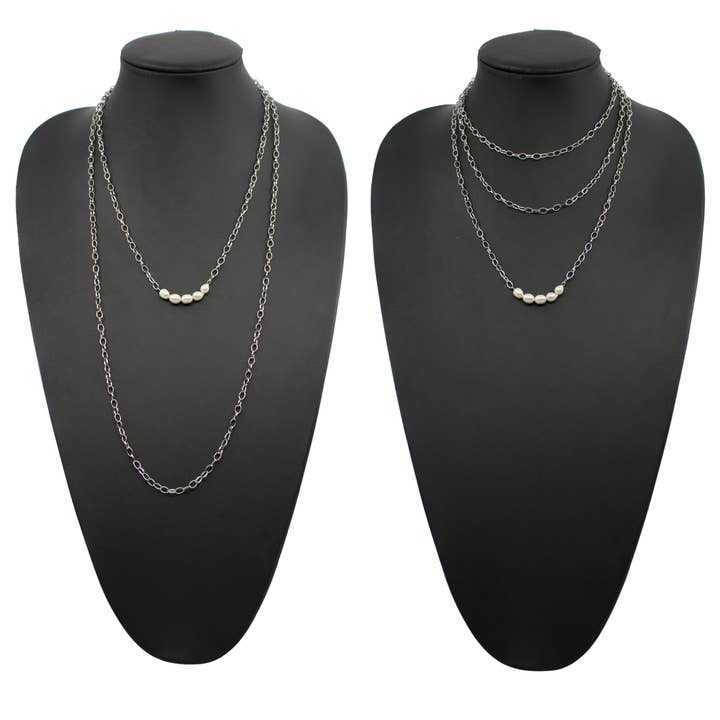 Katia Designs - Wholesale Link & Chain Necklace - Pearl Layering Chain Necklace1