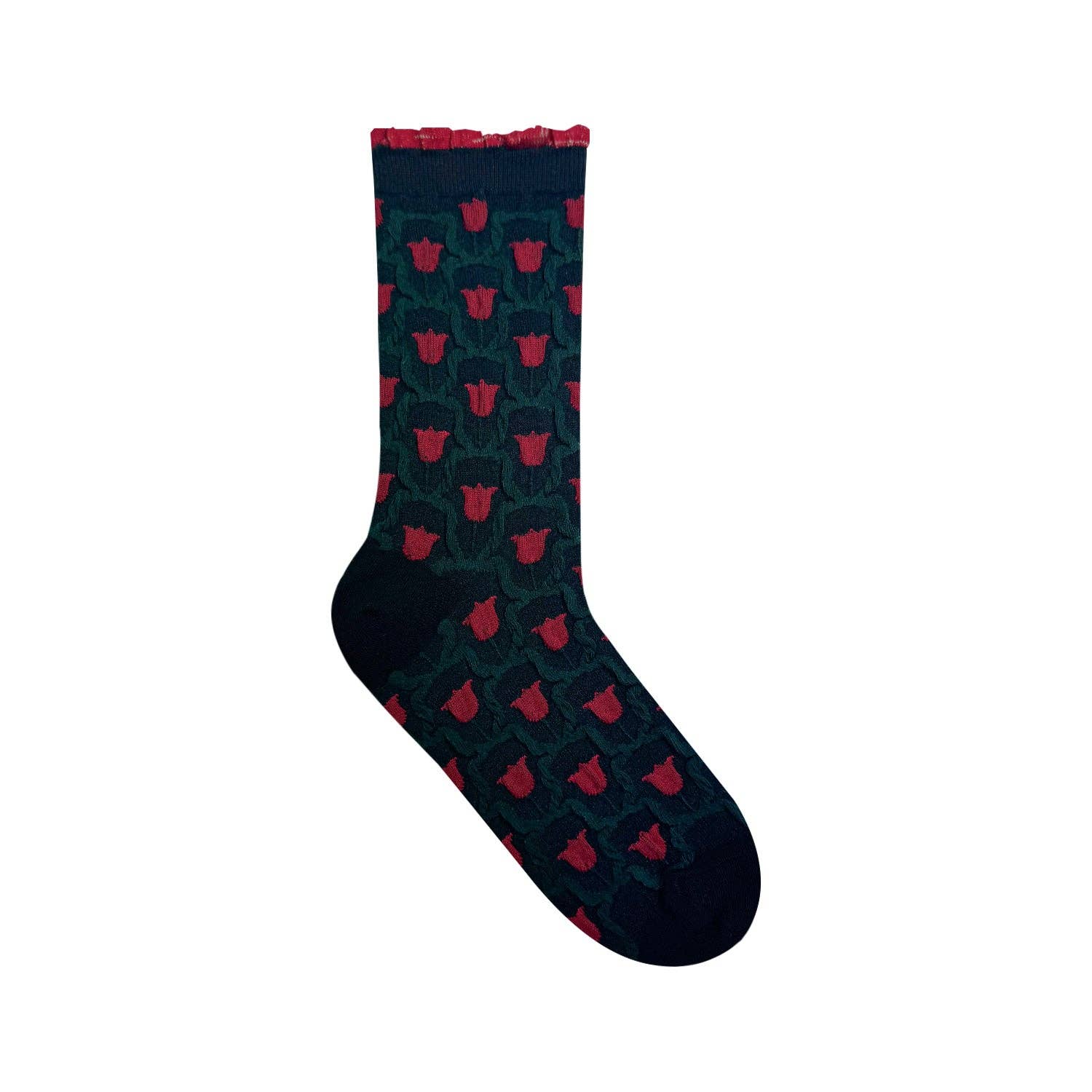 7DAYSSOCKS - Vente Chaussettes – femme - Chaussettes à volants pailletées fleuries pour femme3