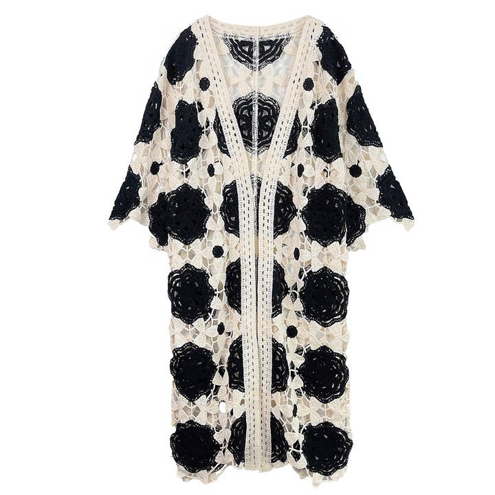 Fashion City - Wholesale Cardigan - Women's - Women Flower Pattern Crochet Cardigan6