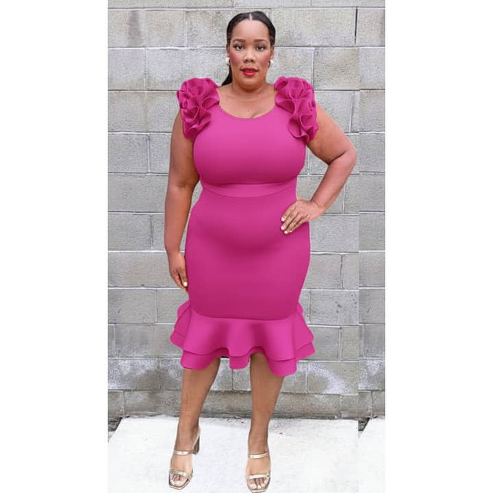 MAIS VESTIDO MIDI DE SEREIA SUPER TECHNO por atacado de omgstyles