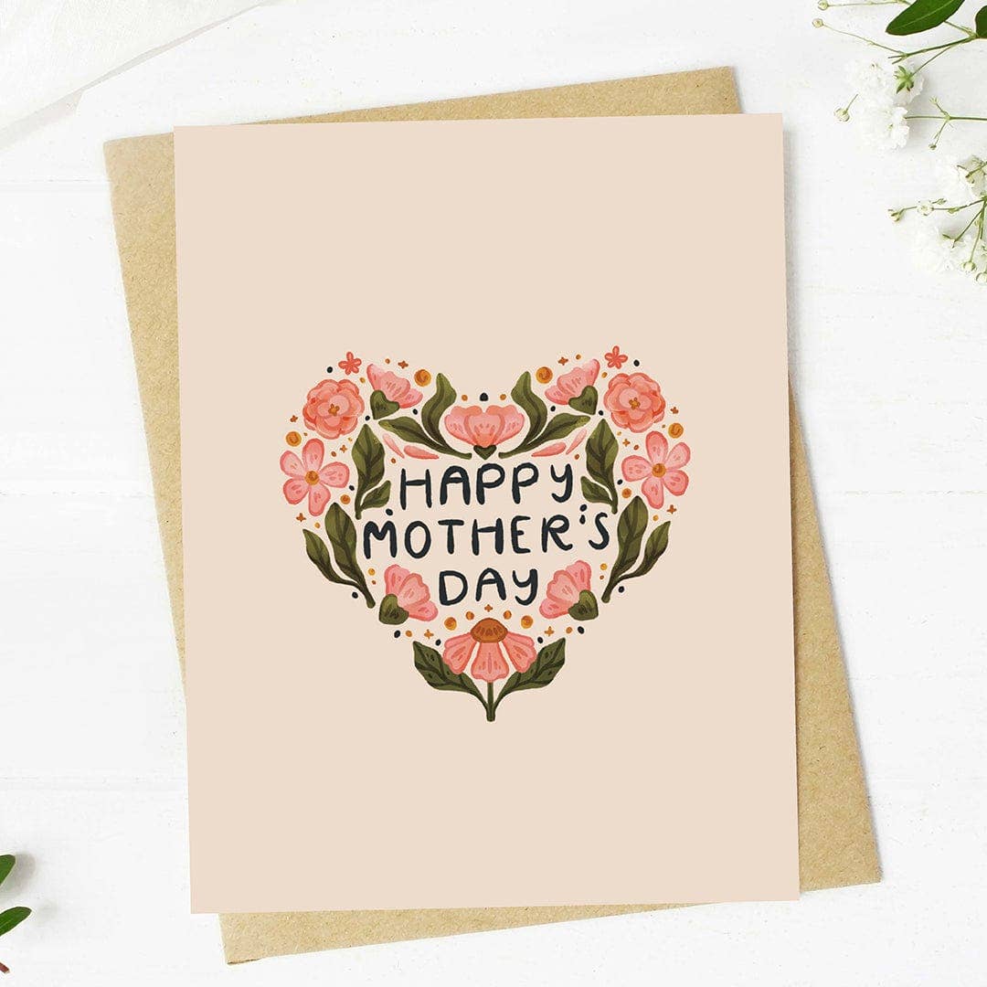 Big Moods - Wholesale Mother's Day Card - "Happy Mother's Day" Floral Heart Card3