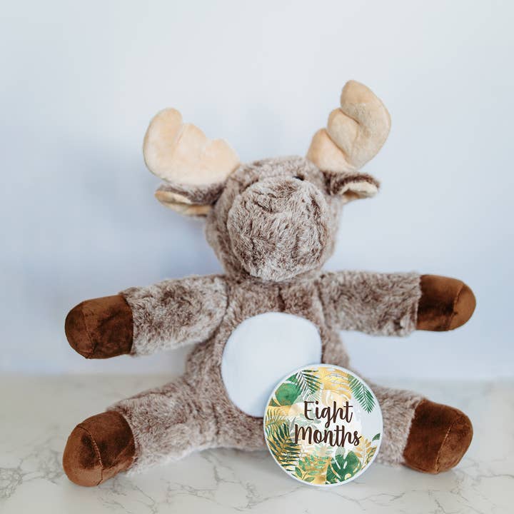 Grow With Me Baby Co - Wholesale Stuffed/Plush Toy - Kids & Baby - Monthly Milestone Tracker, Moose Stuffed Animal0