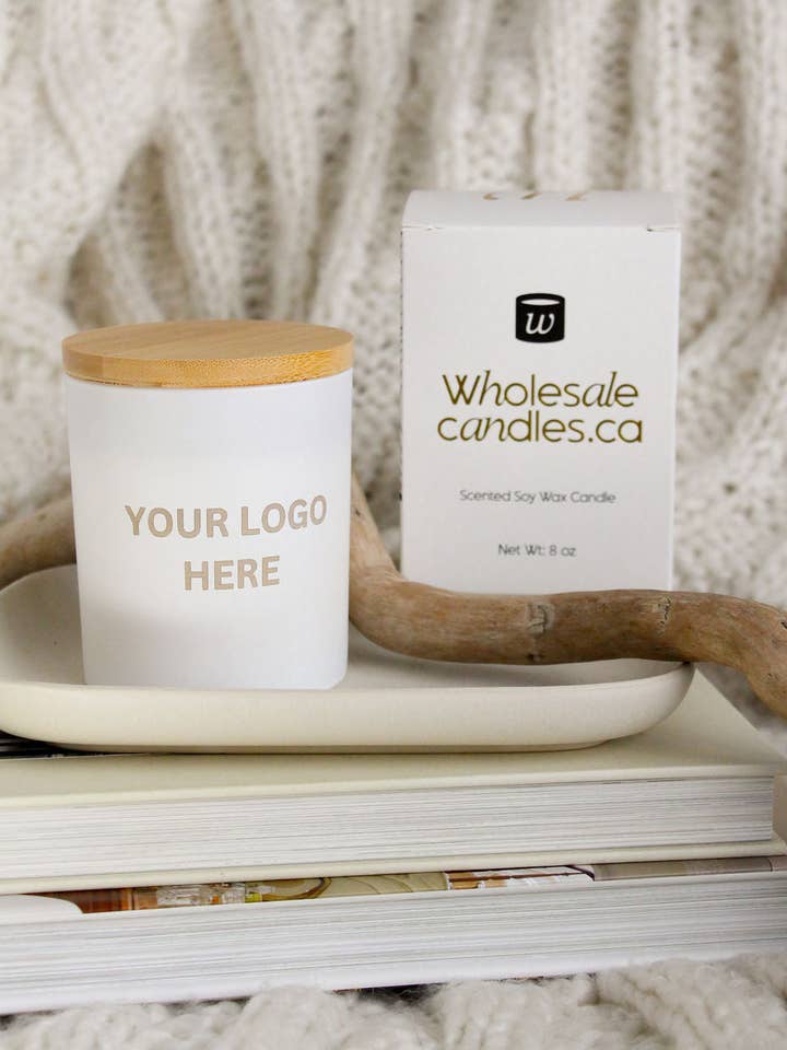 8 oz individuell gravierte weiße Kerzen - Sommerdüfte für den Großhandel von Wholesale Candles