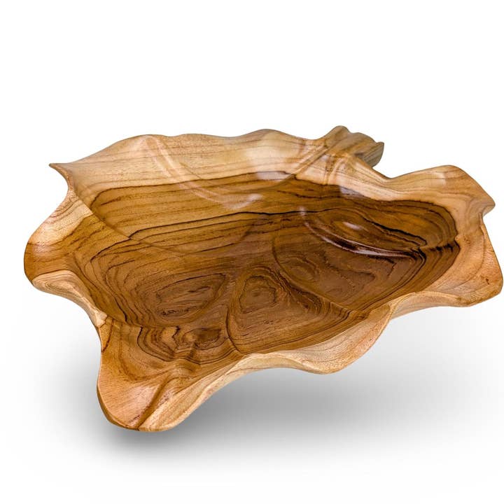 baligood - Wholesale Serve Bowl - WOOD CENTERPIECE BOWL, Wood Table Bowl, Wood Centerpiece, Teak Fruit Plate, Teak5