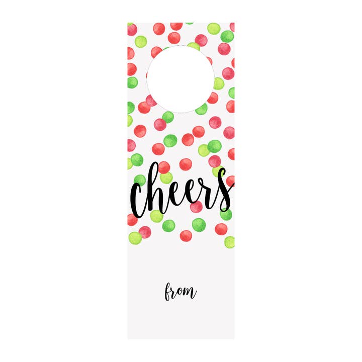 Holiday Dots Wine Tag - Set of 4 for wholesale by Brake Ink Stationery