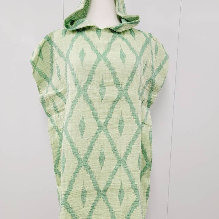Kids poncho Beach cover-up, Hand made Light Jacket green for wholesale by EBRU Home