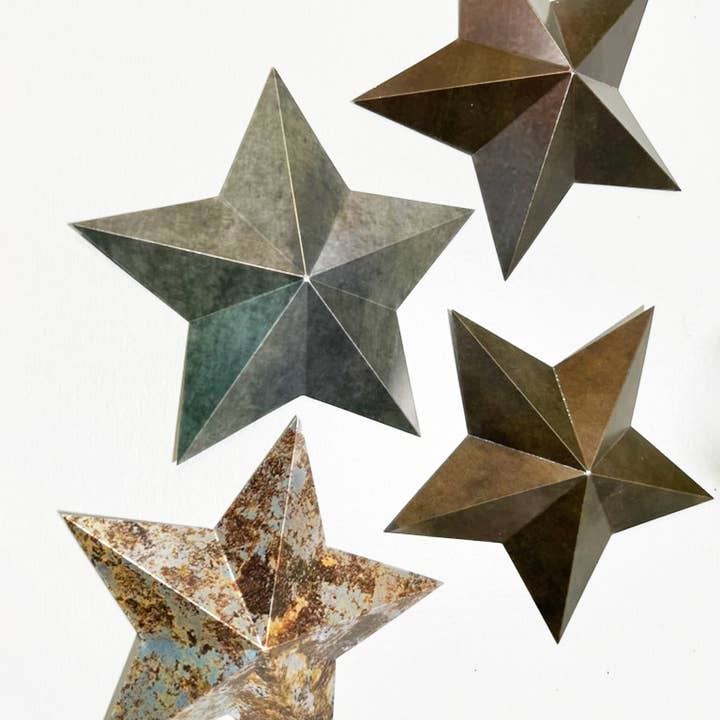 Artifacture – Großhandel 3D-Wandkunst – Metallische 3D-Papiersterne
