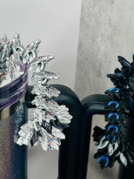 3D-geprinte maan-draak rietjesdop voor bekers voor wholesale door Agape Designs 3D