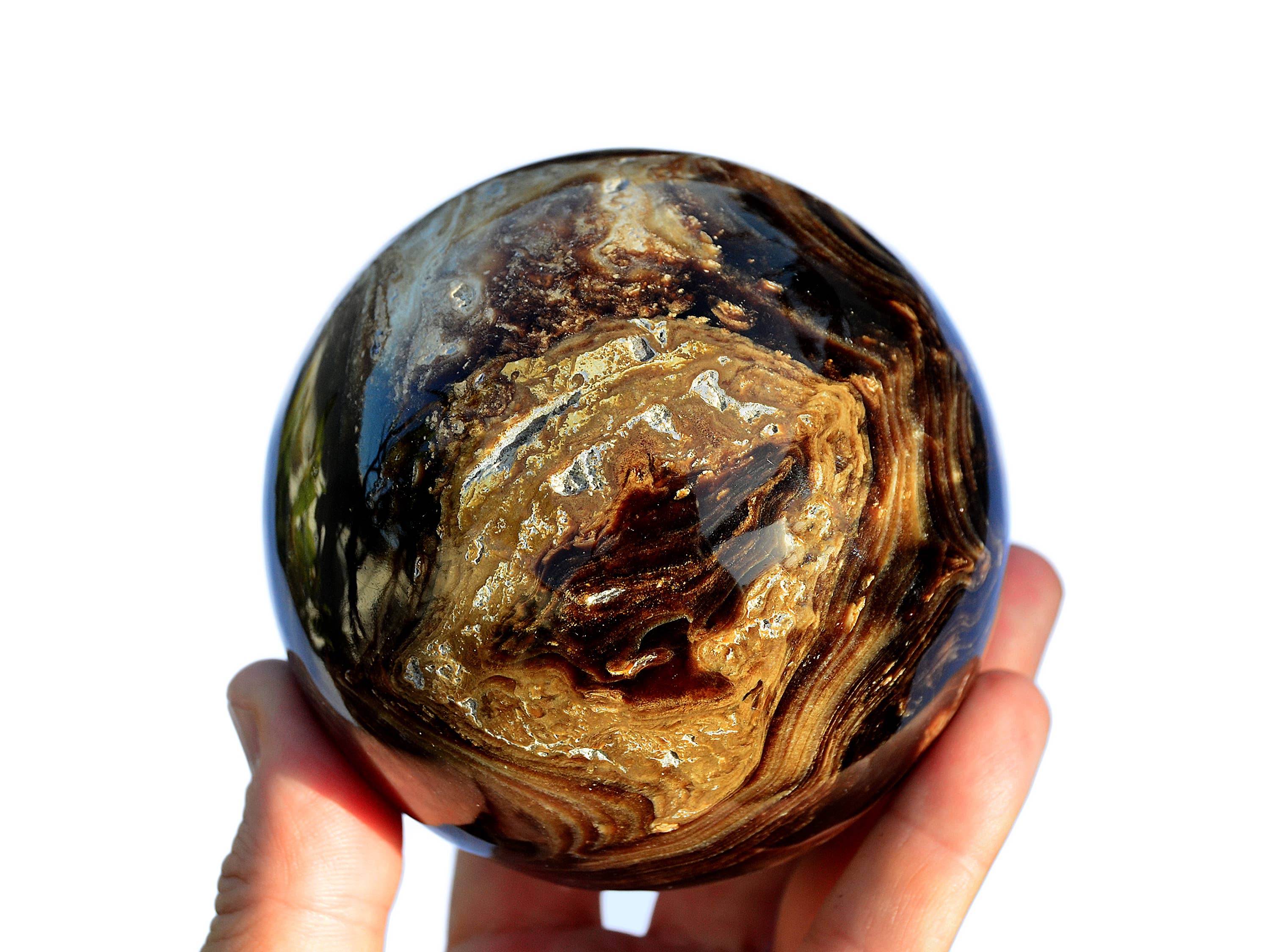 Kaia & Crystals - Wholesale Spiritual Stone/Crystal - XL Chocolate Calcite Sphere (60mm - 85mm)7