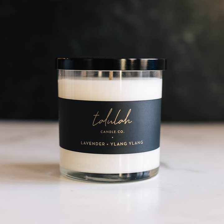 Lavender + Ylang Ylang Candle 9 oz. for wholesale by Talulah Candle Co