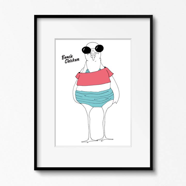 Here On Lake Huron - Vente Carte de vœux classique - Carte de voeux Summer Fun Card Beach Chicken