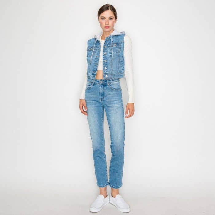 FRENCH TERRY HOODED VEST for wholesale by Pinkbloom