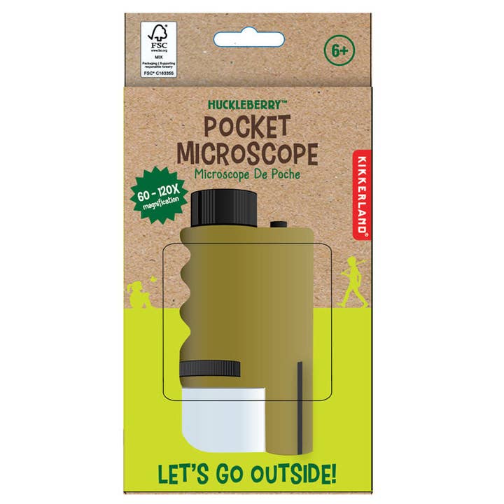 Kikkerland Design Inc - Wholesale Classic Toy - Kids - Huckleberry Pocket Microscope