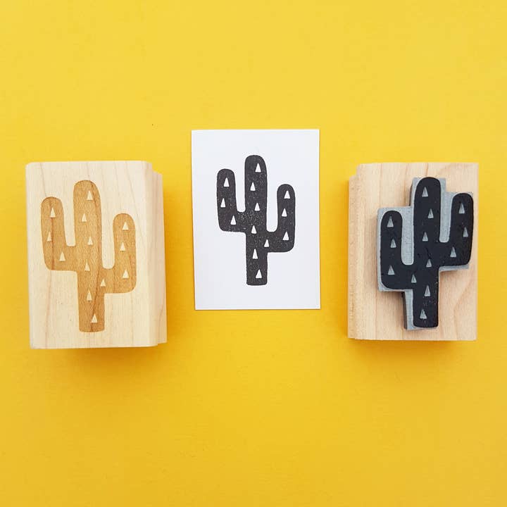 Tampon en caoutchouc Funky Cactus Plant pour la vente par Skull and Cross Buns Rubber Stamps