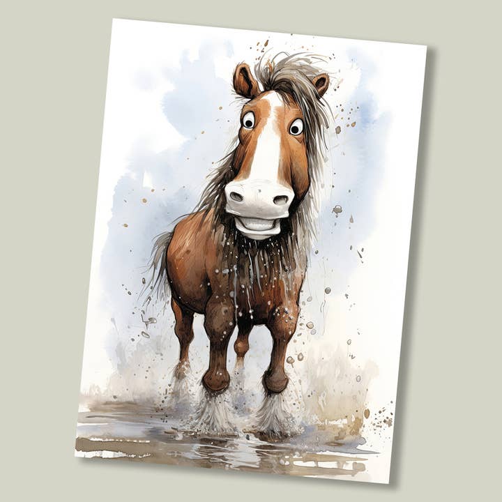 Cartão de felicitações, Barmy Farm - Cavalo Shire por atacado de Footle Publishing