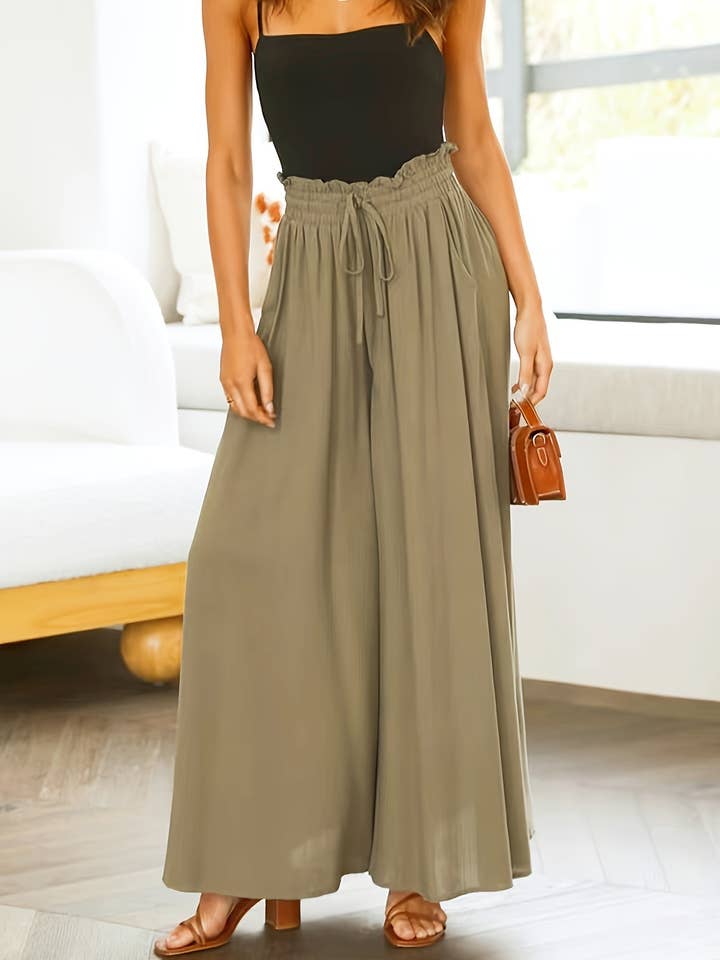 Lily Clothing - Wholesale Pants - Women's - High-Waisted Wide-Legged Pants Long Skirt Pants15