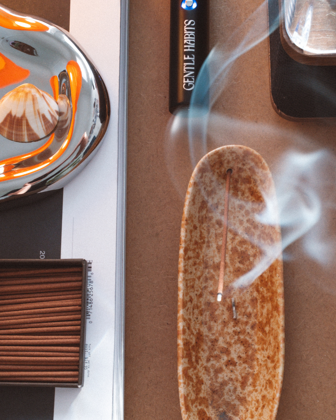 Gentle Habits - Wholesale Incense Holder - The Collector Ceramic Holder - Brown Speckle1