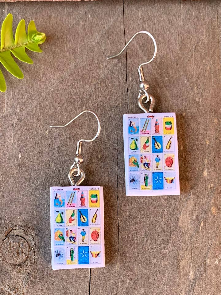 Loteria Dangle Earrings for wholesale by Iba Sisters