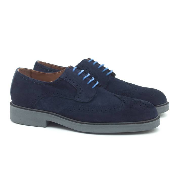 SOGADO-MARINO blue suede derby for wholesale by Men's Heritage