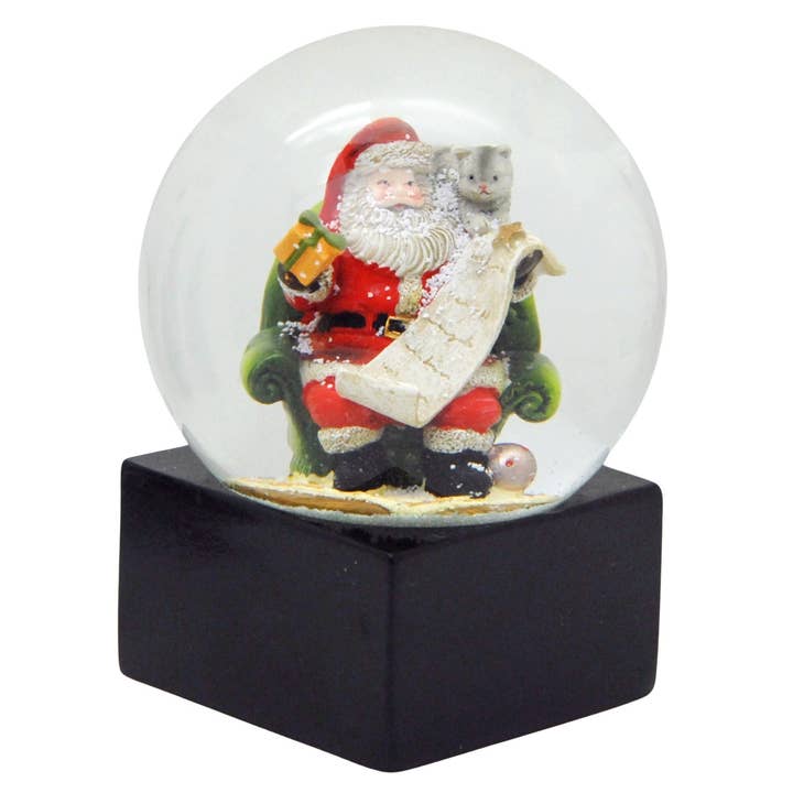 Palla di neve Babbo Natale rossa su base nera per la vendita all'ingrosso da parte di Schneekugelhaus