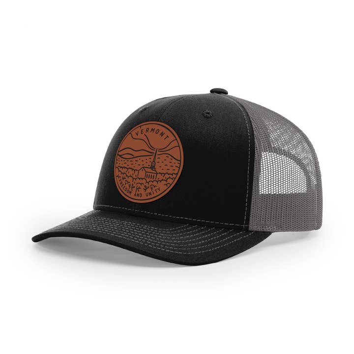 Vermont Hat | Leather Patch Hat | Trucker Hat for wholesale by Albion Mercantile Co.