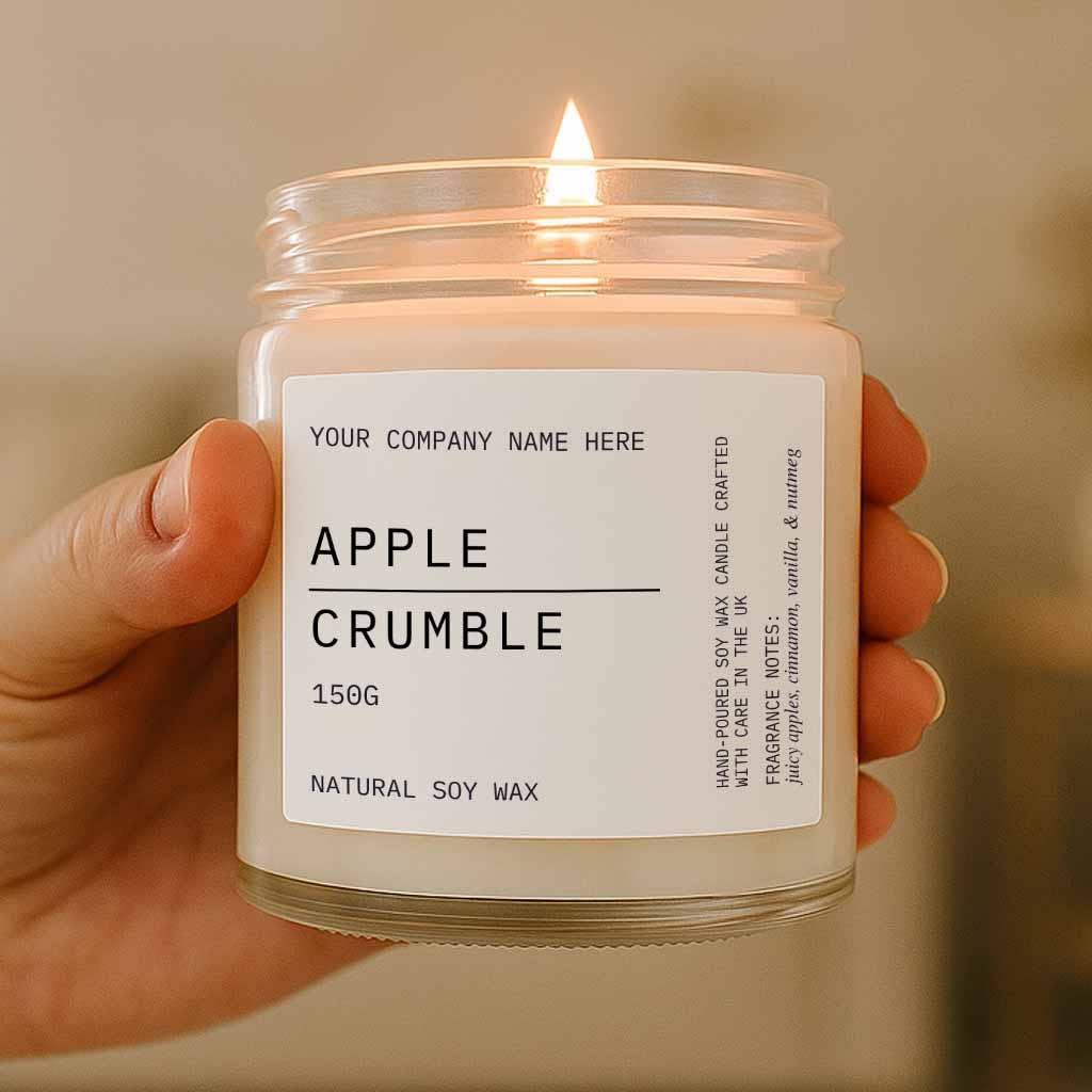 Candle Drop – wholesale Jar/filled candle – Label Style 8 | Wholesale White Label Candle | Clear Jar0