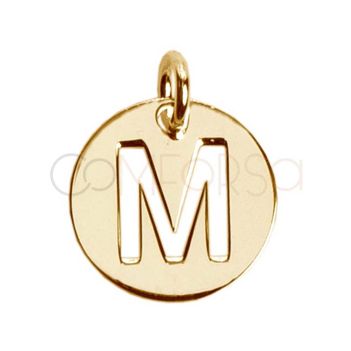 COM FORSA SL - Venta al por mayor Abalorios/colgantes individuales - Colgante Letra M Calada 12Mm Plata Chapada En Oro