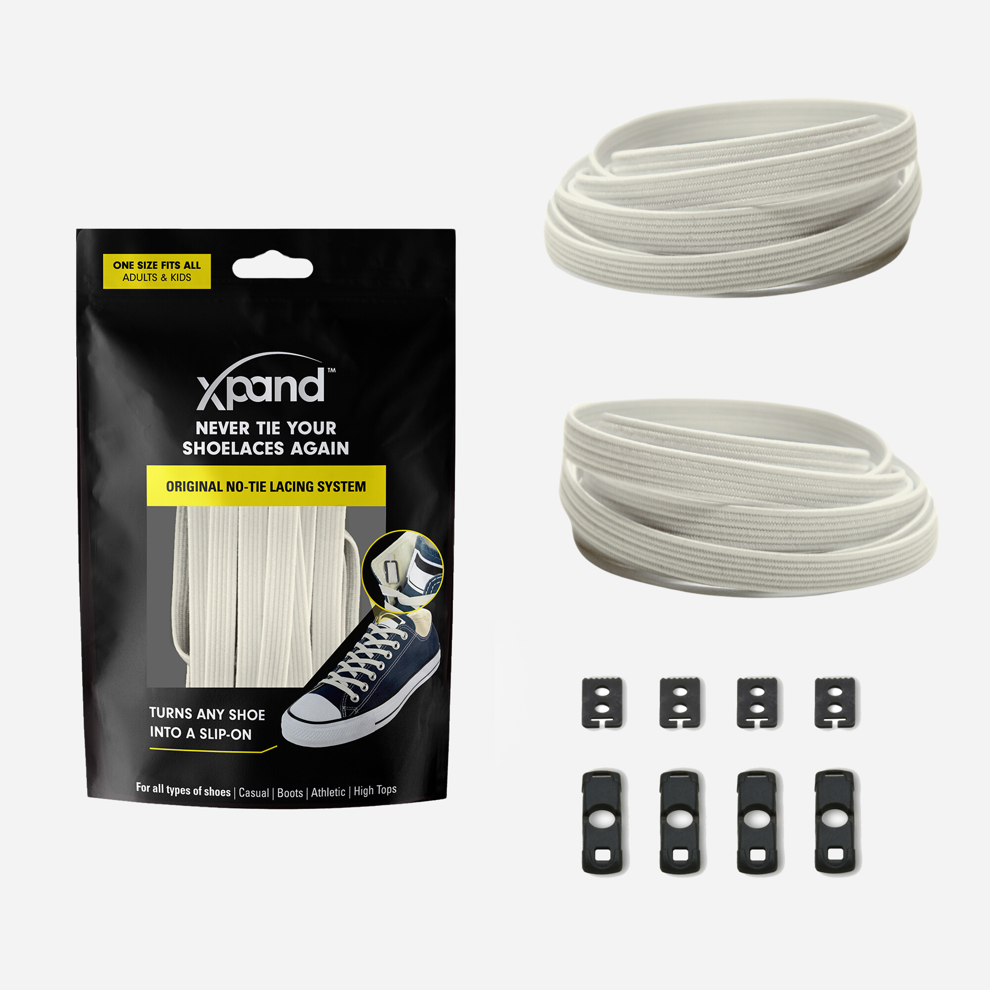 Xpand Laces – Engroshandel Snørebånd - Unisex – Elastiske flade snørebånd uden knude | Ingen flere knuder | Én størrelse31