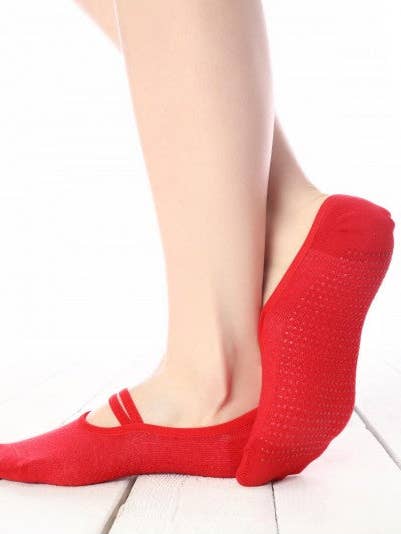 Special Edition Non-Slip Soled Pilates and Yoga Socks - Red for wholesale by ENNA MODA