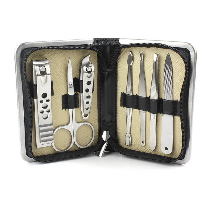 Sophos – wholesale Nailcare set – Black Saffiano Medium-Sized Manicure Set1