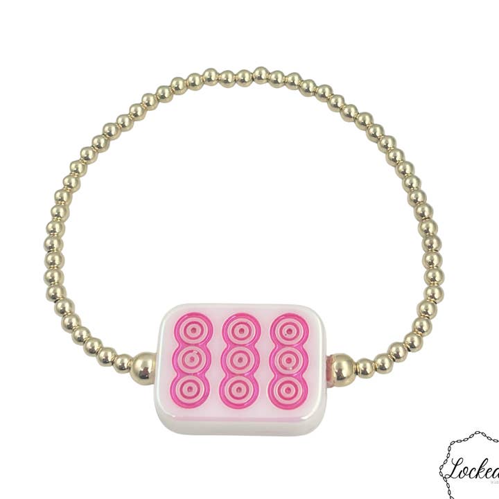 Bracelet Mahjong Point Rose pour la vente par Locked by Lula 'n' Lee