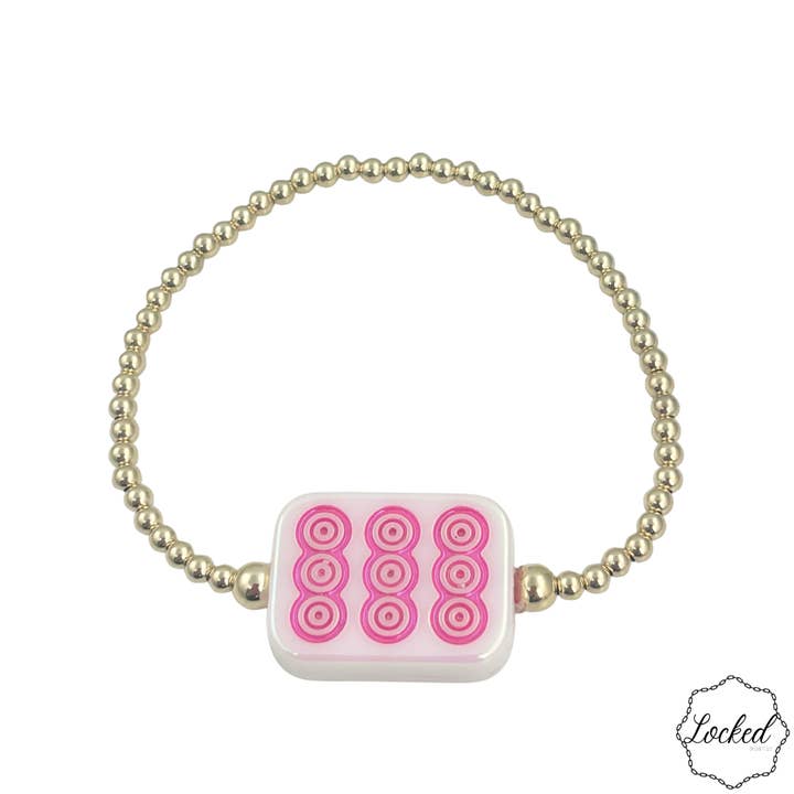 Bracelet Mahjong Point Rose pour la vente par Locked by Lula 'n' Lee