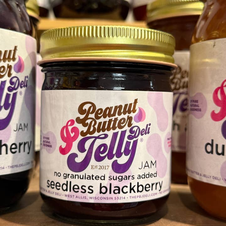 Sugarless Seedless Blackberry Jam - 9 oz for wholesale by Peanut Butter & Jelly Deli