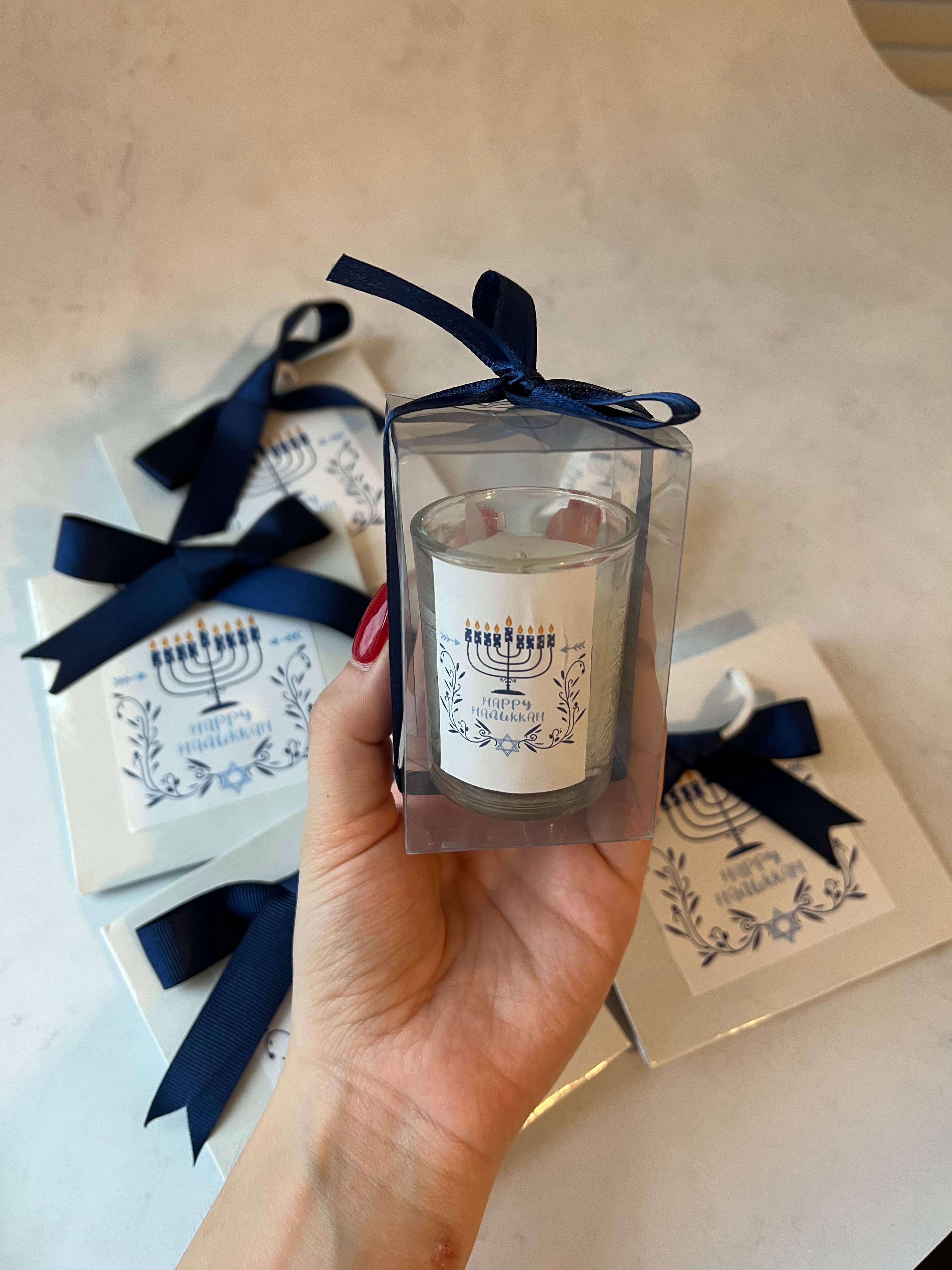 Uniq Favors - Vente Bougie en bocal - Cadeau de bougie de Hanoukka, faveurs personnalisées de Hanoukka, cadeau juif7