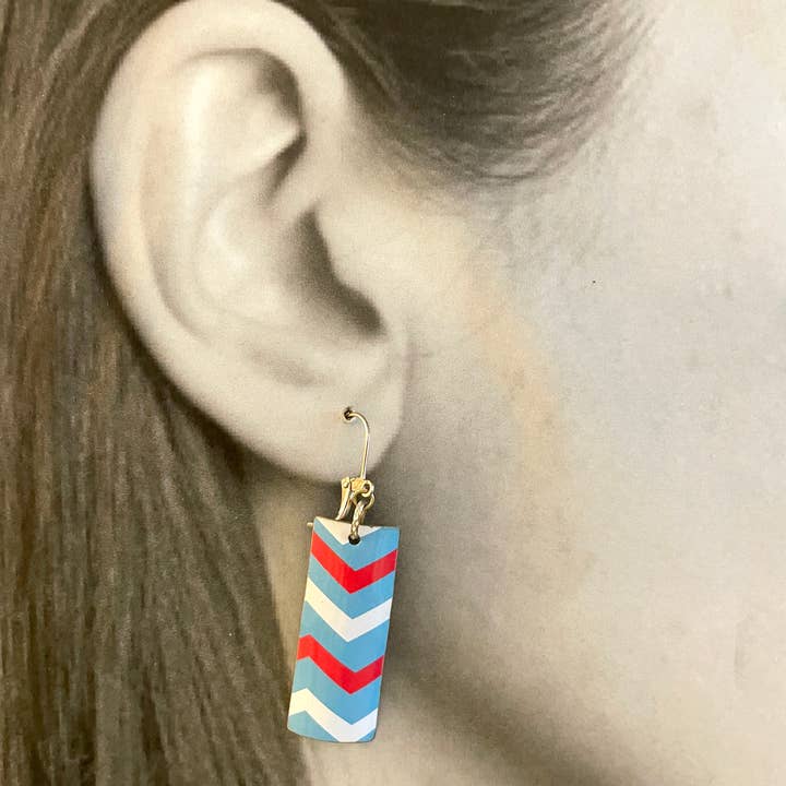 TTE Designs - Wholesale Dangle Earrings - Best Sellers - Set of 12 Recycled Vintage Tin Earrings 25