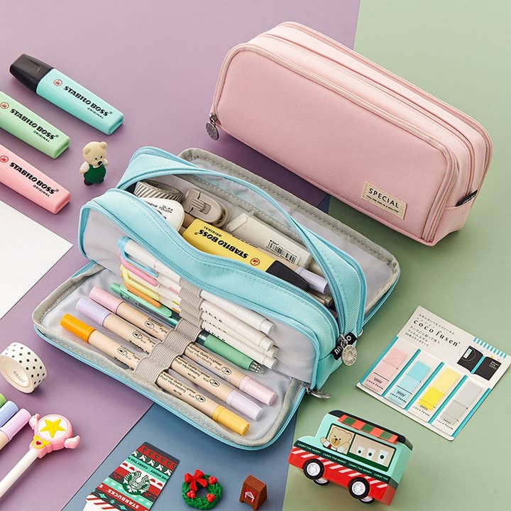 ACCITY - Wholesale Pencil Case/Pouch - DOUBLE LAYER MULTIFUNCTIONAL PENCIL CASE_CWMM19714