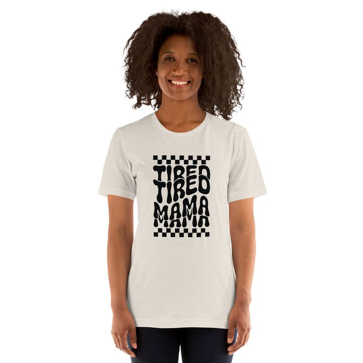 Aspen+Ember - Wholesale Screen Printed T-Shirt - Women's - Mama Tired shirt-Short sleeve mama shirt-Mama graphic tee