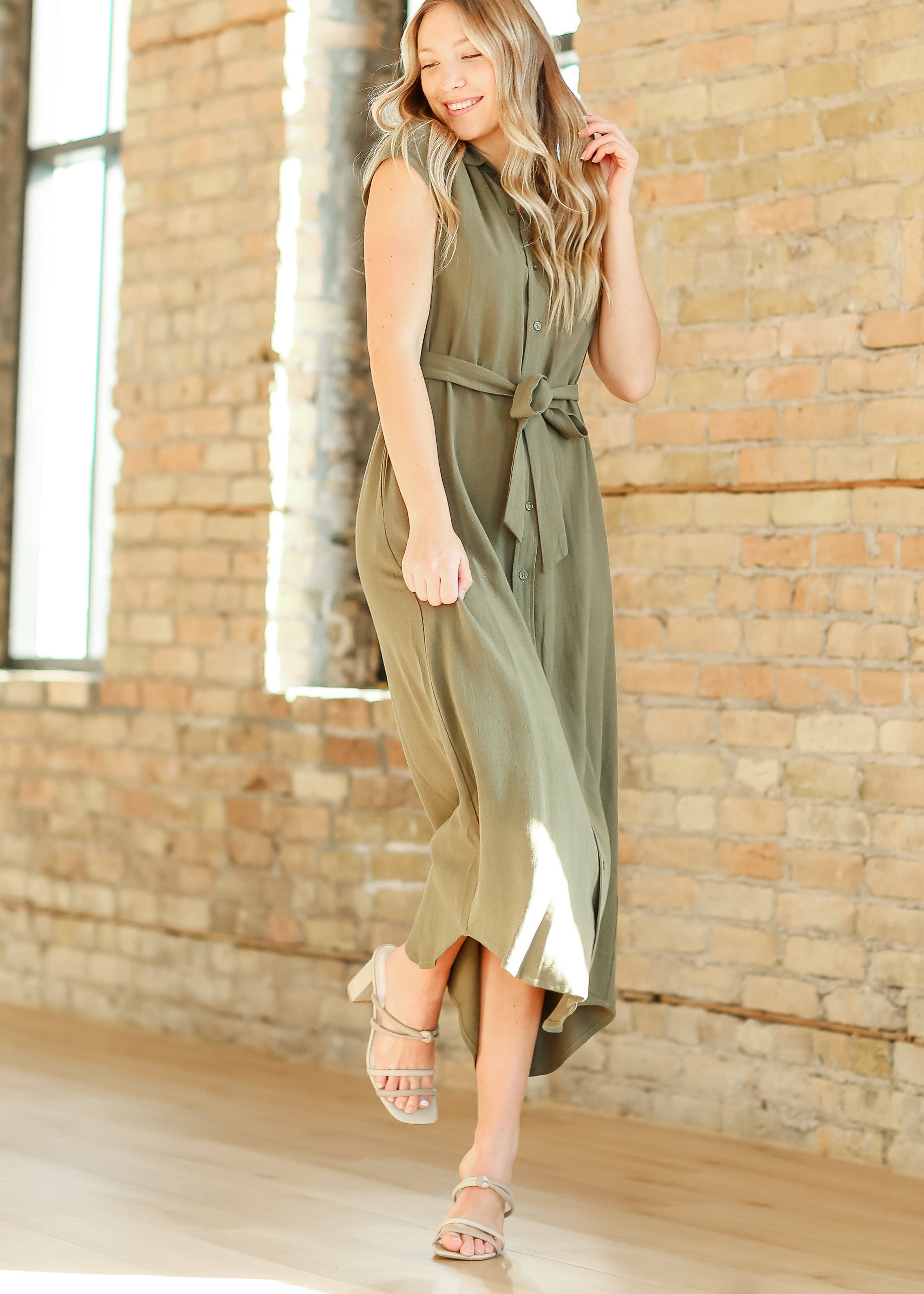 Inherit Clothing Company - Wholesale Dress - Women's - Womens Willow Cap Sleeve Linen Maxi Dress Summer 20256